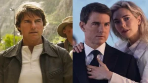 Tom Cruise in scenes from Mission: Impossible 7 and 8