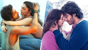 Ahaan Panday and Aneet Padda in romantic scenes from the movie Saiyaara (2025)